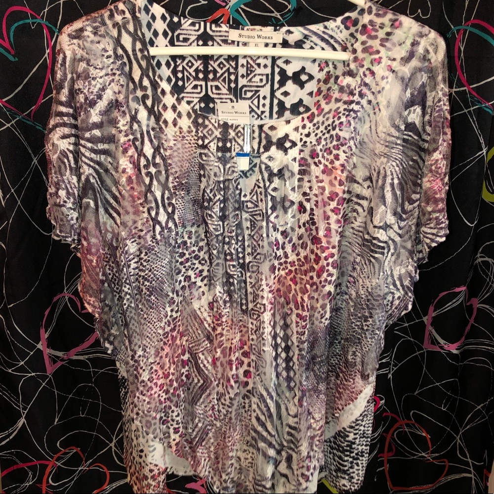 Studio Works XL Flowy Short Sleeve Top
